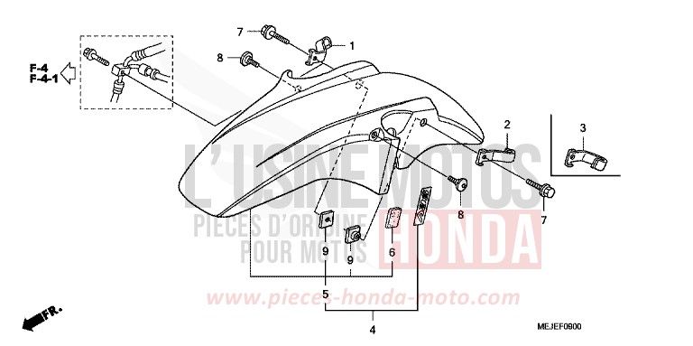 FRONT FENDER for CB1300 Super Bold'or ABS PEARL FADELESS WHITE (NH341KF) from 2007